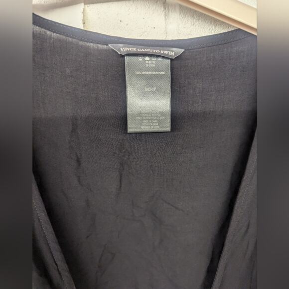 Vince Camuto womens Convertible Tie front Cover Up szS solid black romper 1 pc - Picture 4 of 6